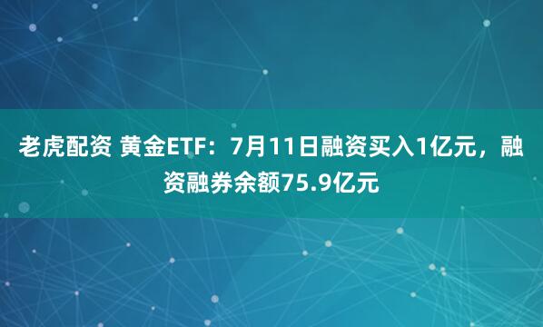 老虎配资 黄金ETF：7月11日融资买入1亿元，融资融券余额75.9亿元